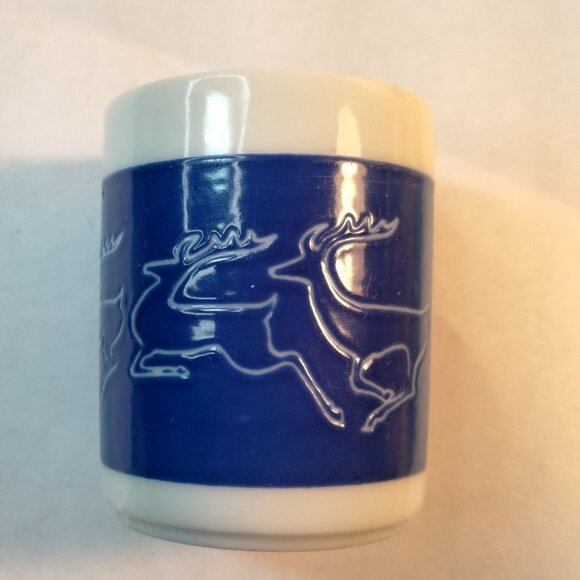 Japanese Magic Saki Cup White Deer Heat color Changing Asian God Fortune - Picture 8 of 15